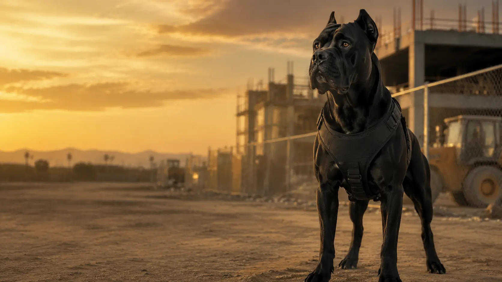 Professional Cane Corso guard dog at an Arizona property